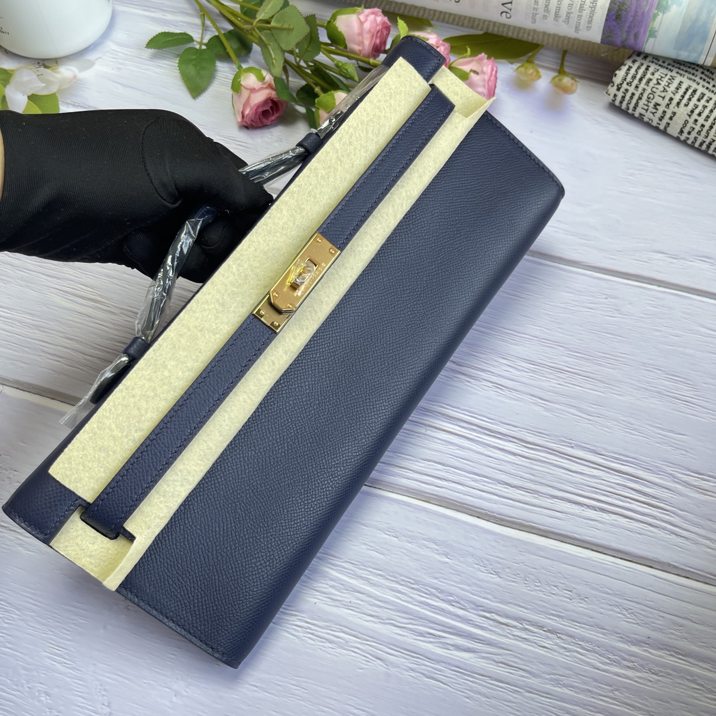 Hermes Kelly Cut Blue Epsom 31 evening everyday