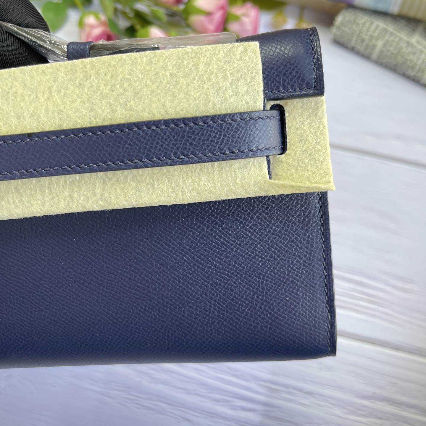 Hermes Kelly Cut Blue Epsom 31 evening everyday