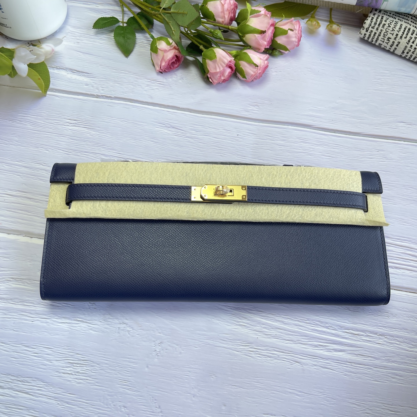 Hermes Kelly Cut Blue Epsom 31 evening everyday