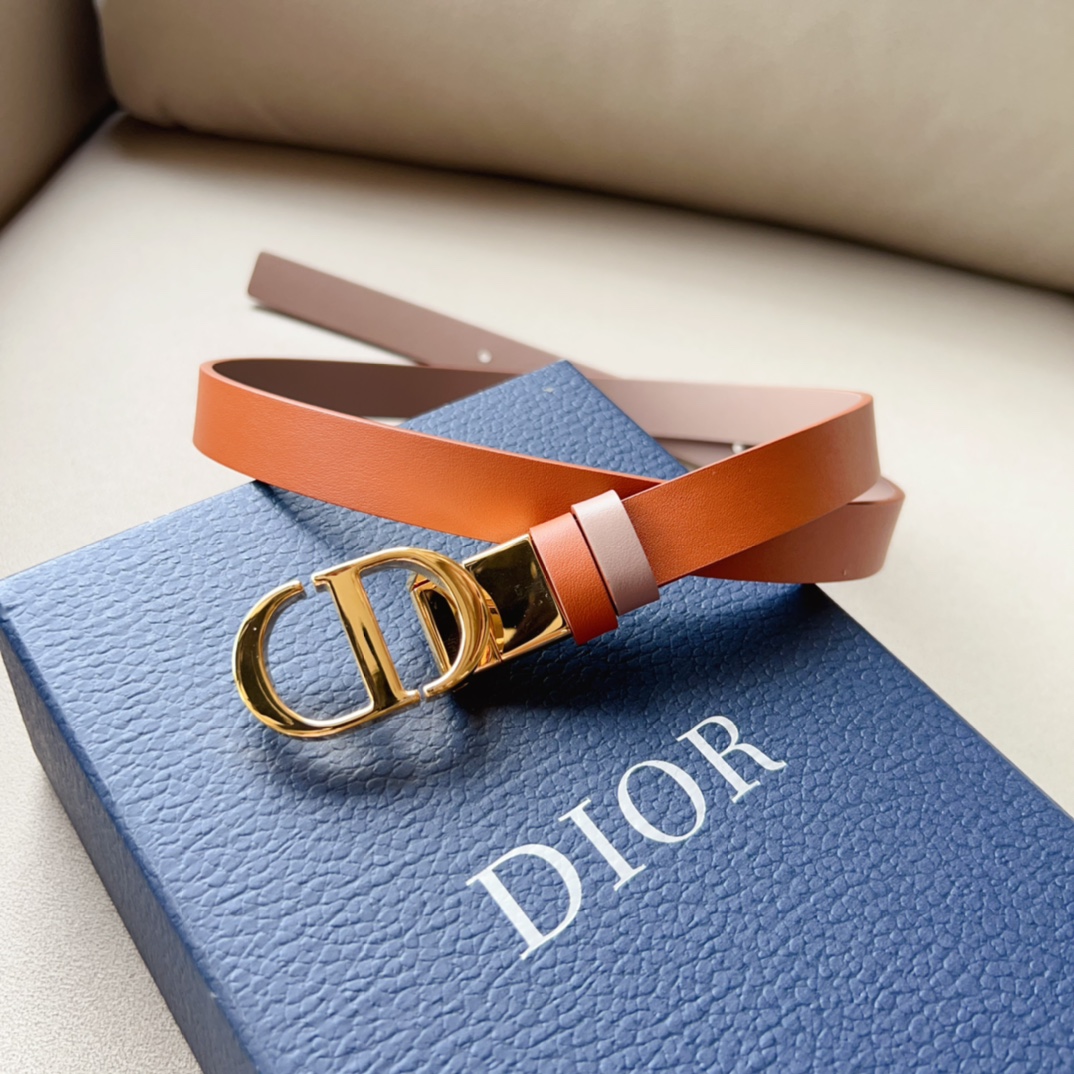 Montaigne*CD*腰带饰有*ChristianDior*标志富有光泽的金色饰面金属细节两个可拆卸