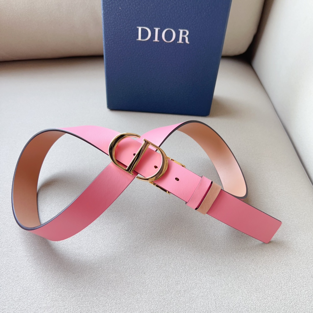 Montaigne*CD*腰带饰有*ChristianDior*标志富有光泽的金色饰面金属细节两个可拆卸