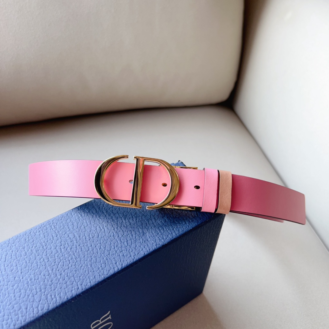 Montaigne*CD*腰带饰有*ChristianDior*标志富有光泽的金色饰面金属细节两个可拆卸