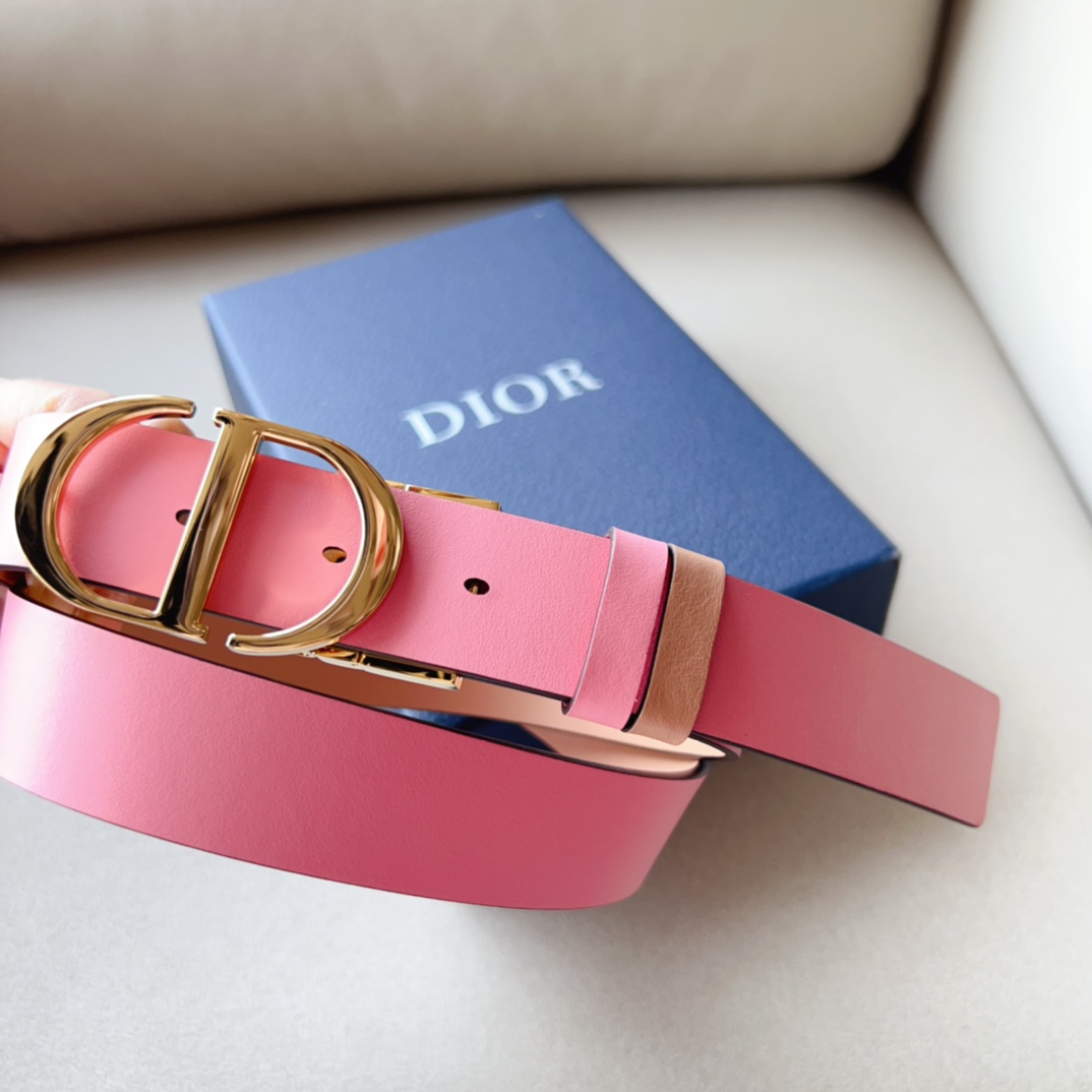 Montaigne*CD*腰带饰有*ChristianDior*标志富有光泽的金色饰面金属细节两个可拆卸