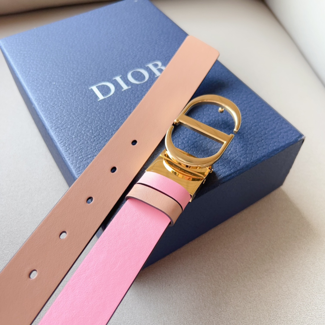 Montaigne*CD*腰带饰有*ChristianDior*标志富有光泽的金色饰面金属细节两个可拆卸