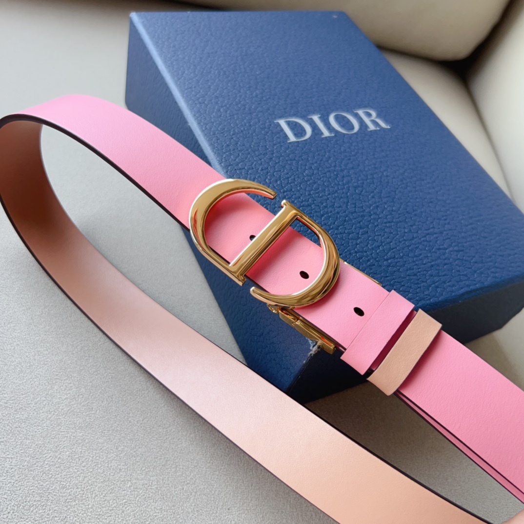 Montaigne*CD*腰带饰有*ChristianDior*标志富有光泽的金色饰面金属细节两个可拆卸