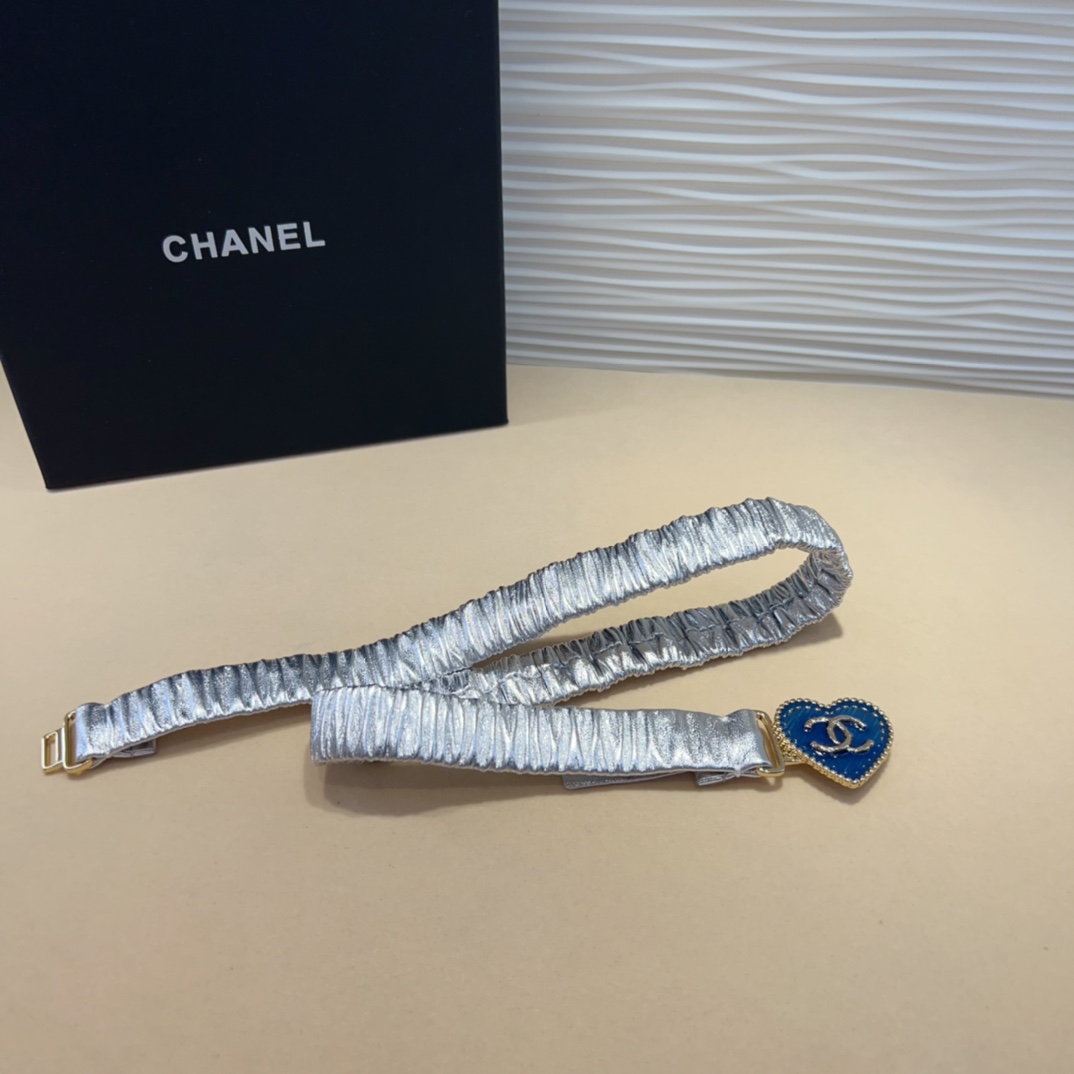 chanelcc爱心牛仔金黄铜logo扣小牛皮银色金属与金色金属3.0cm精品弹力十足百搭优雅码数含扣S