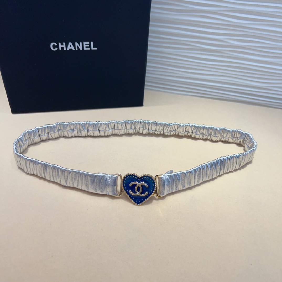 chanelcc爱心牛仔金黄铜logo扣小牛皮银色金属与金色金属3.0cm精品弹力十足百搭优雅码数含扣S