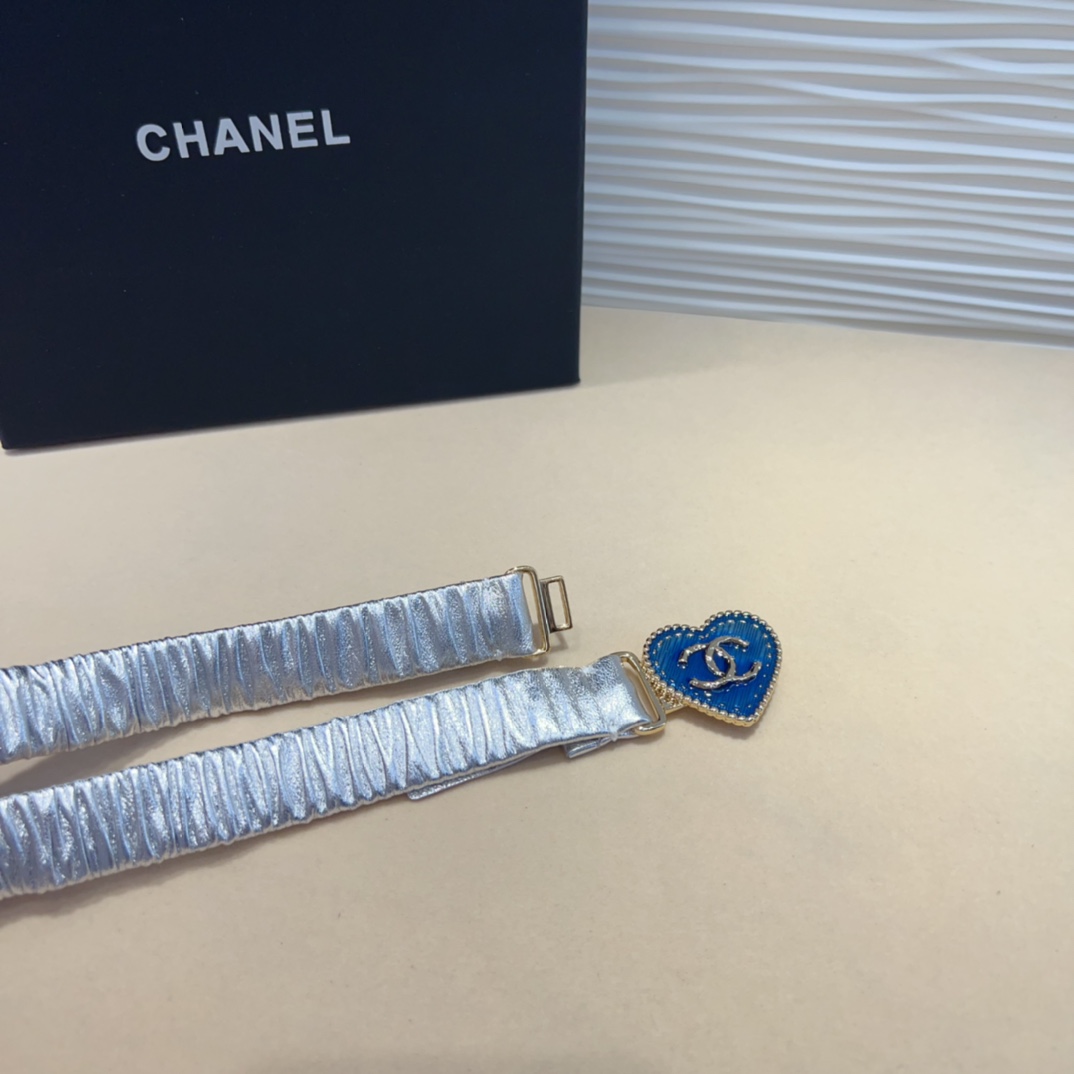 chanelcc爱心牛仔金黄铜logo扣小牛皮银色金属与金色金属3.0cm精品弹力十足百搭优雅码数含扣S