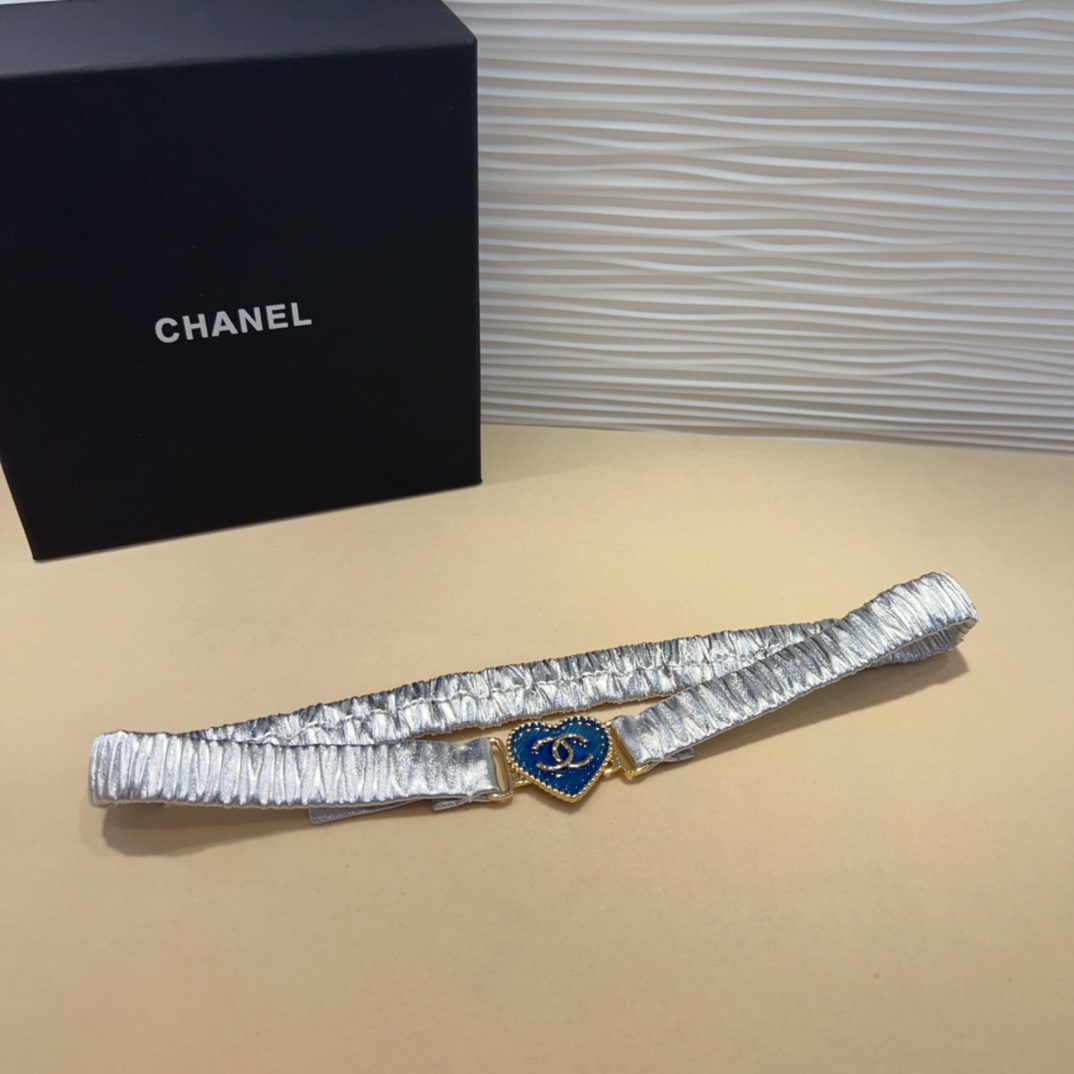 chanelcc爱心牛仔金黄铜logo扣小牛皮银色金属与金色金属3.0cm精品弹力十足百搭优雅码数含扣S