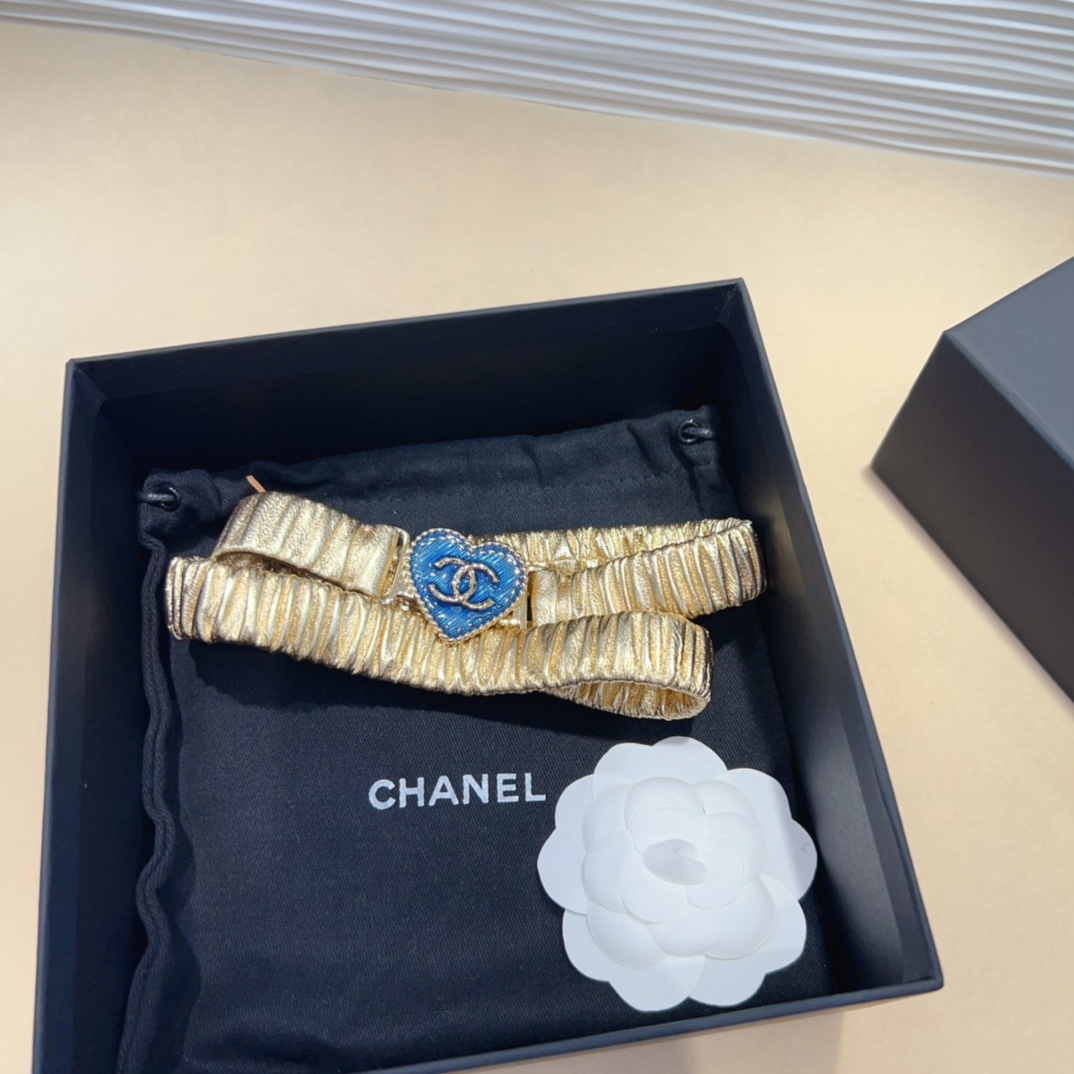 chanelcc爱心牛仔金黄铜logo扣小牛皮银色金属与金色金属3.0cm精品弹力十足百搭优雅码数含扣S