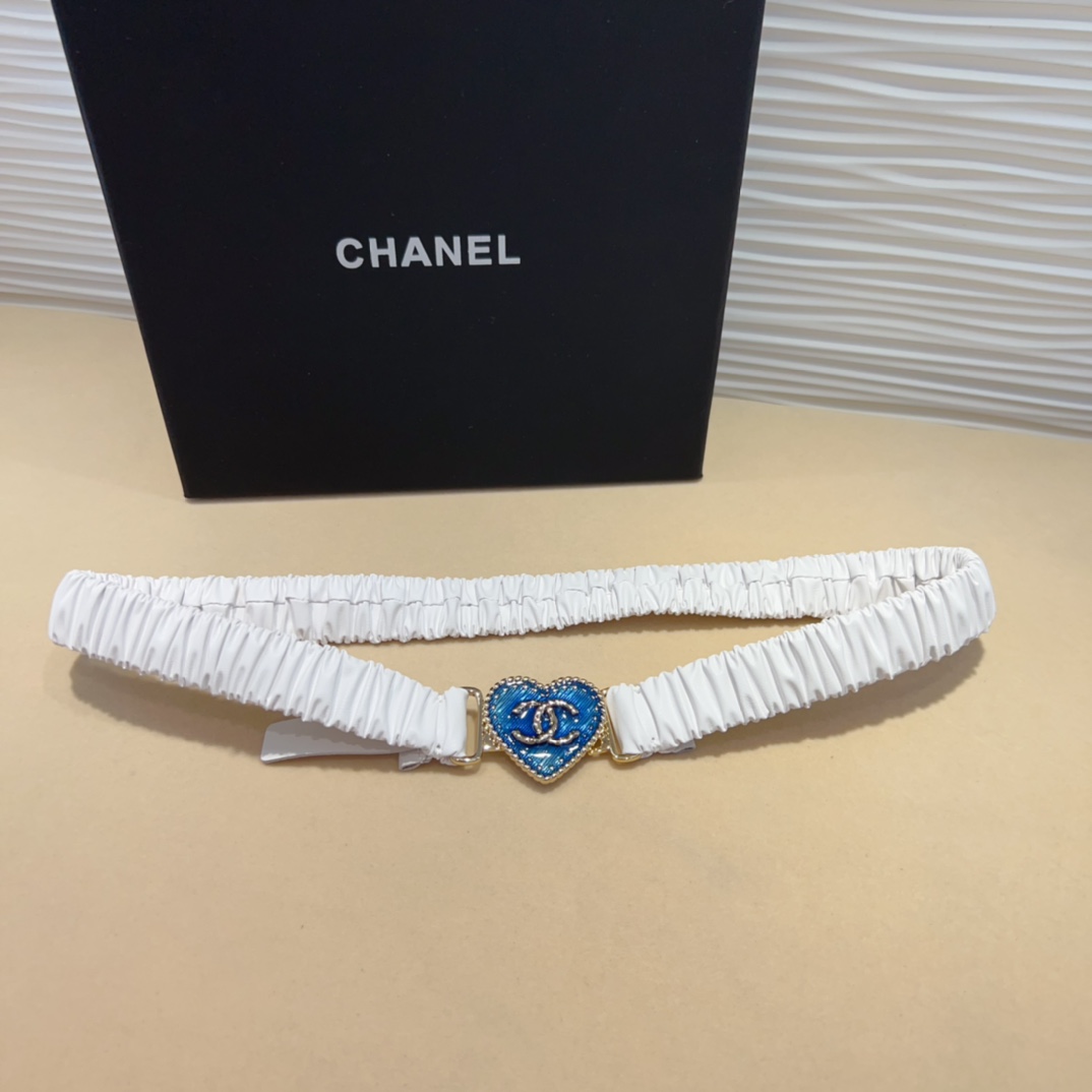 chanelcc爱心牛仔金黄铜logo扣小牛皮银色金属与金色金属3.0cm精品弹力十足百搭优雅码数含扣S