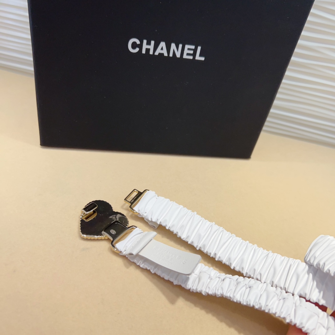 chanelcc爱心牛仔金黄铜logo扣小牛皮银色金属与金色金属3.0cm精品弹力十足百搭优雅码数含扣S