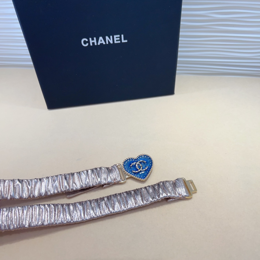 chanelcc爱心牛仔金黄铜logo扣小牛皮银色金属与金色金属3.0cm精品弹力十足百搭优雅码数含扣S