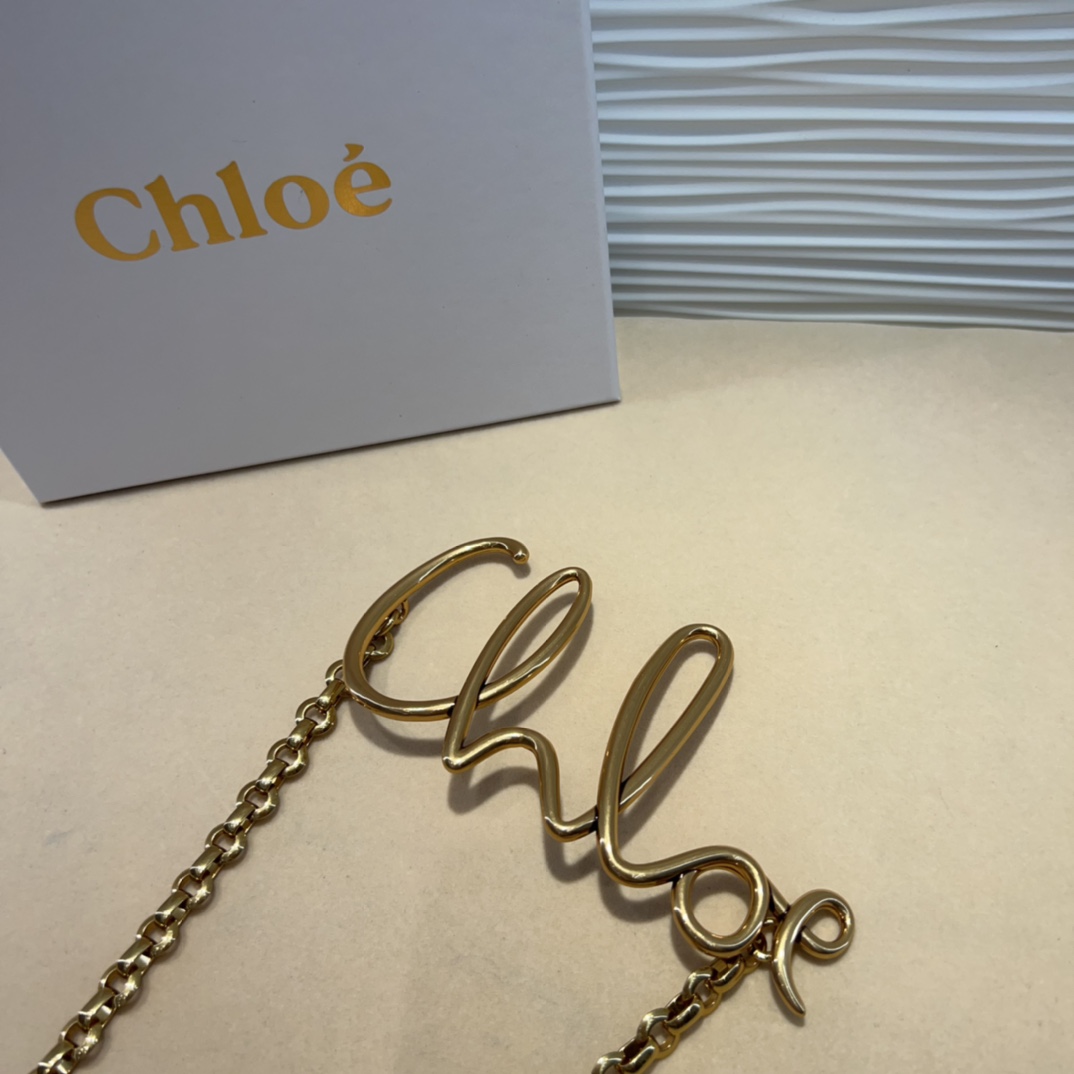 CHLOé ICONIC小号腰带 秀场设计师手绘logo腰链