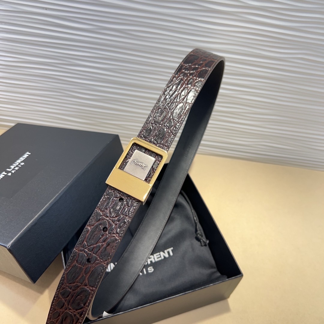Spring Show Belts: Italian Leather, 3.0cm Wide, St. Laurent Style – Purchase for Ms. St. Roland - 图片 5