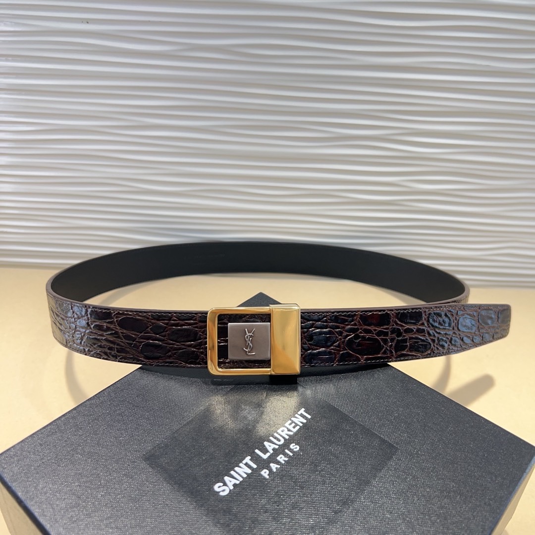 Spring Show Belts: Italian Leather, 3.0cm Wide, St. Laurent Style – Purchase for Ms. St. Roland - 图片 4
