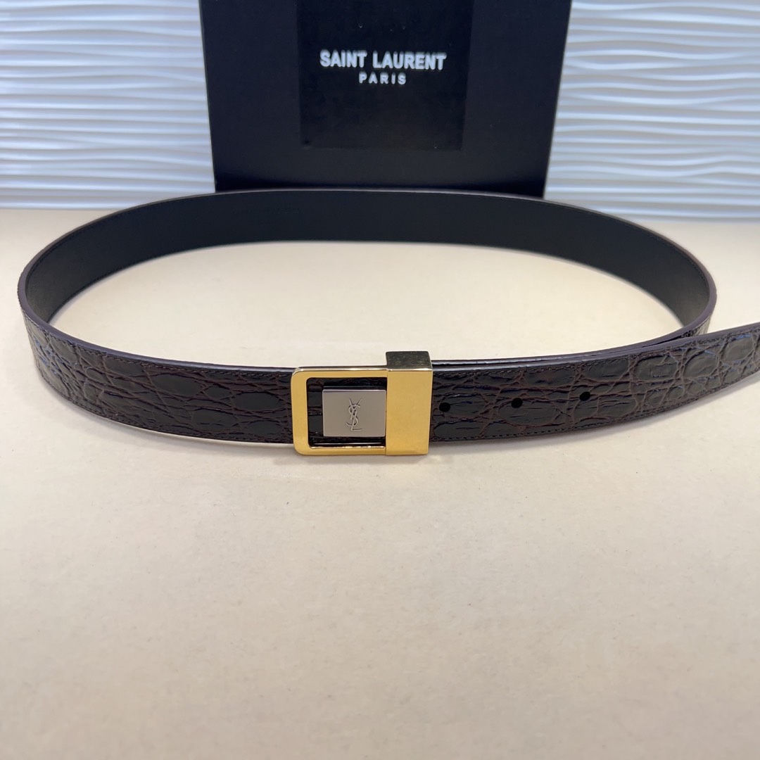 Spring Show Belts: Italian Leather, 3.0cm Wide, St. Laurent Style – Purchase for Ms. St. Roland - 图片 6