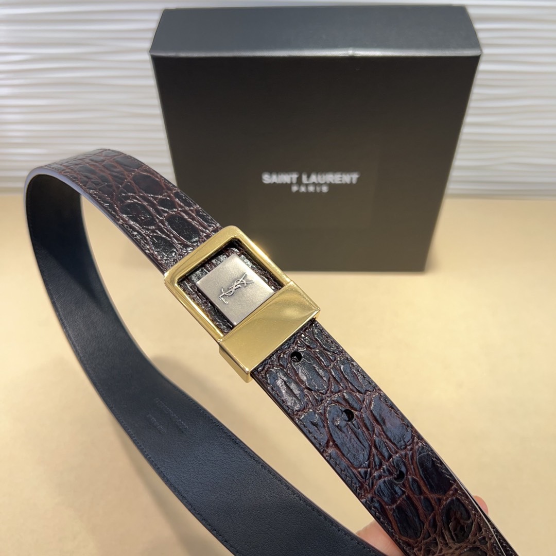 Spring Show Belts: Italian Leather, 3.0cm Wide, St. Laurent Style – Purchase for Ms. St. Roland - 图片 3