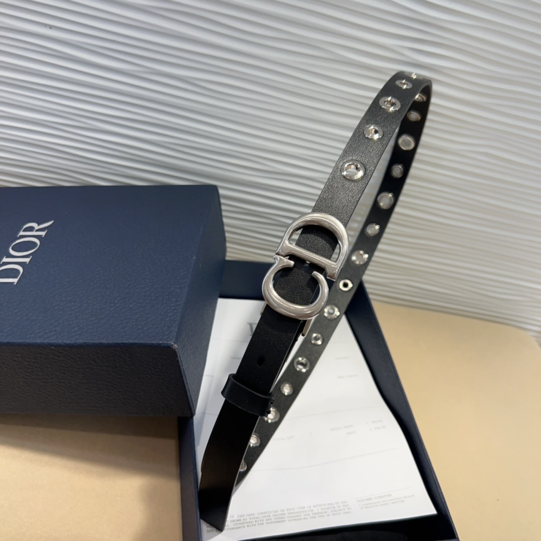 腰带是二零二五早春成衣系列新品,以摩登优雅的风格重新演绎 Dior 经典标识。采用黑色牛皮革精心制作,