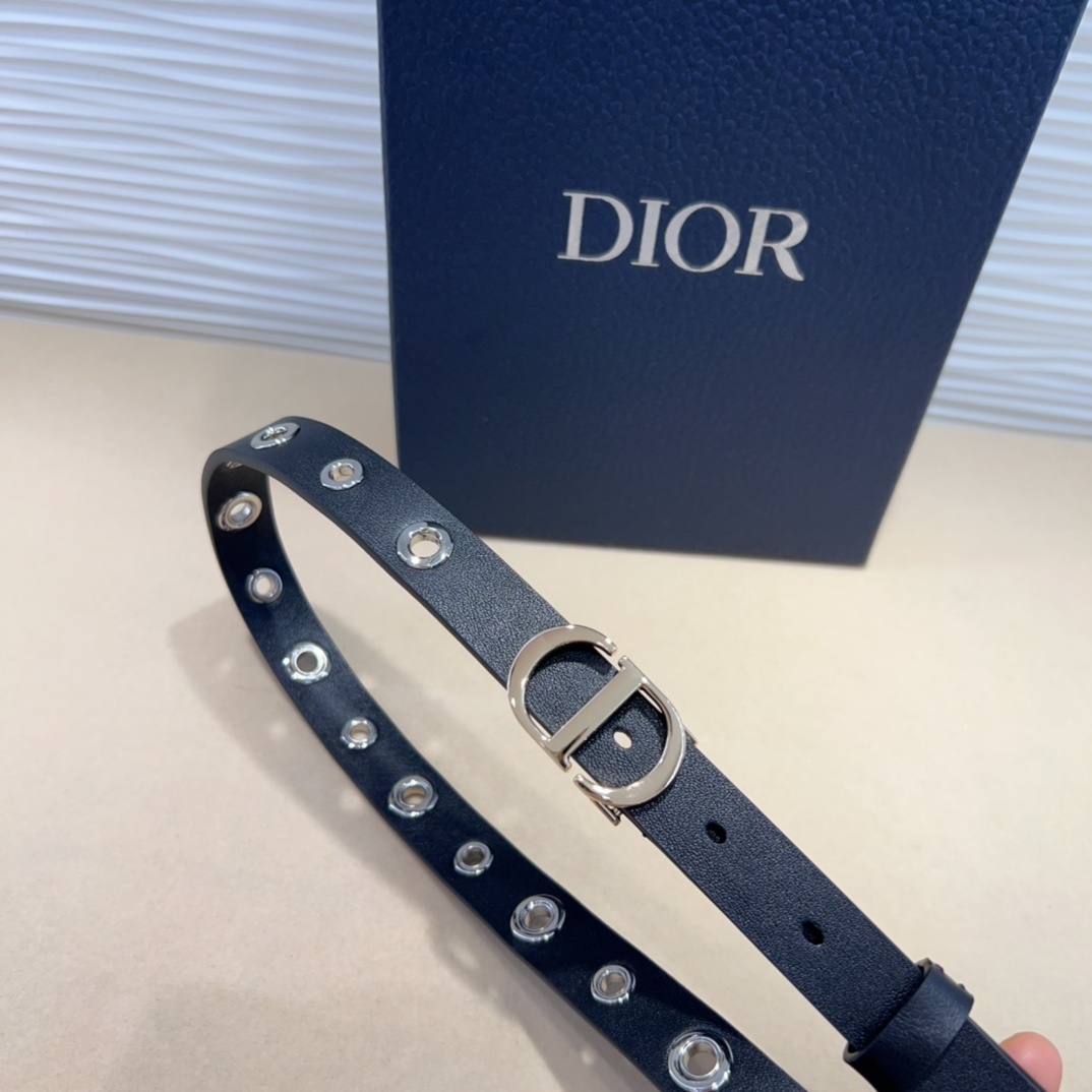 腰带是二零二五早春成衣系列新品,以摩登优雅的风格重新演绎 Dior 经典标识。采用黑色牛皮革精心制作,
