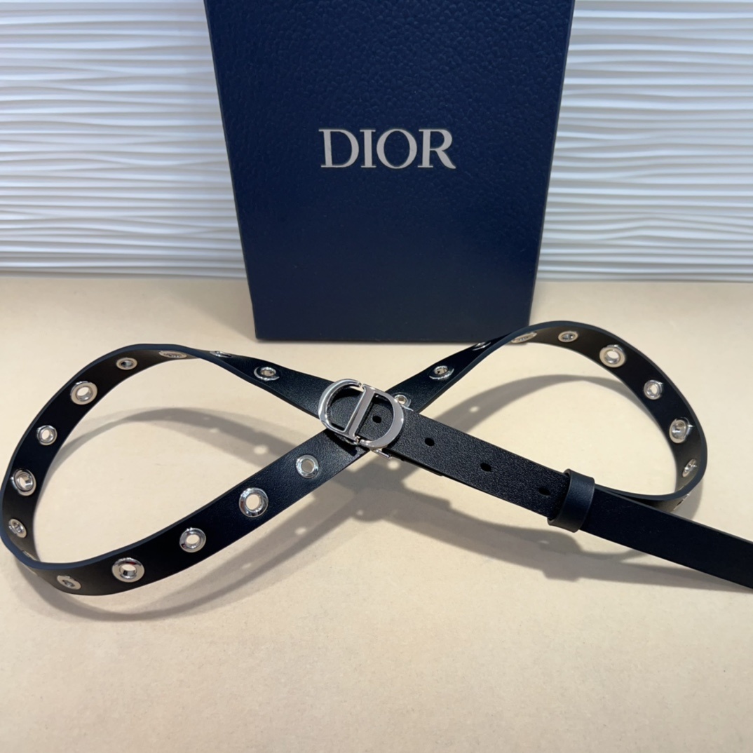 腰带是二零二五早春成衣系列新品,以摩登优雅的风格重新演绎 Dior 经典标识。采用黑色牛皮革精心制作,