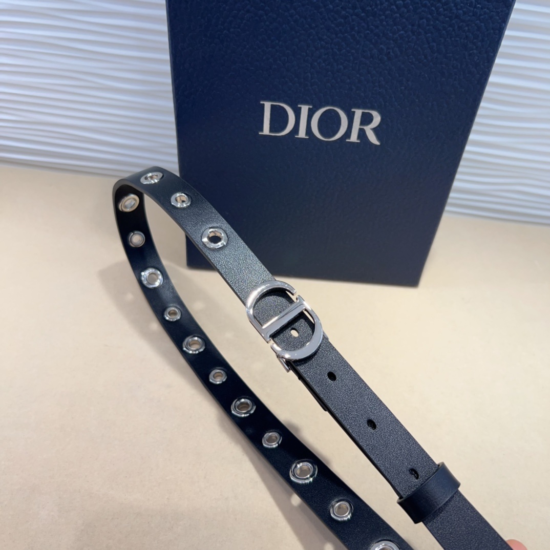 腰带是二零二五早春成衣系列新品,以摩登优雅的风格重新演绎 Dior 经典标识。采用黑色牛皮革精心制作,