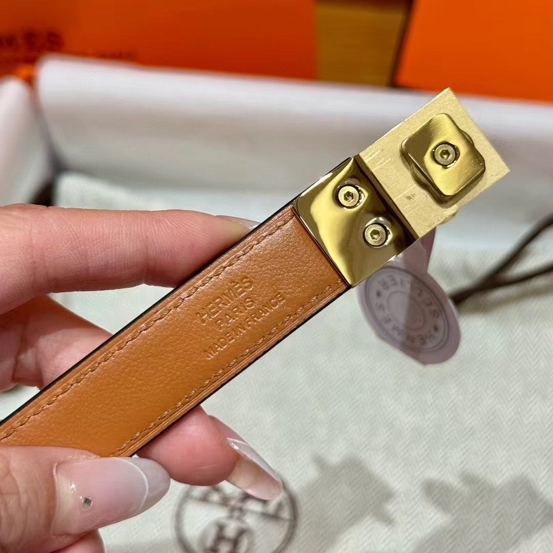 H家新款女款调节腰带 Epsom小牛皮腰带镀金kelly皮带扣