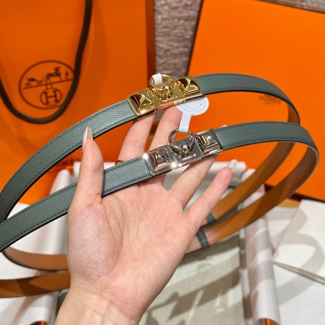 Hermes Women's Kelly CDC Belt in Epsom Leather with Gold Plated Buckle