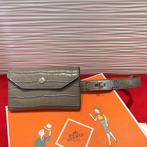 Hermes Kelly Buckle Alligator Pattern Belt with Card Holder, 1.8cm Width 1 Hermes Kelly Buckle Alligator Pattern Belt with Card Holder, 1.8cm Width