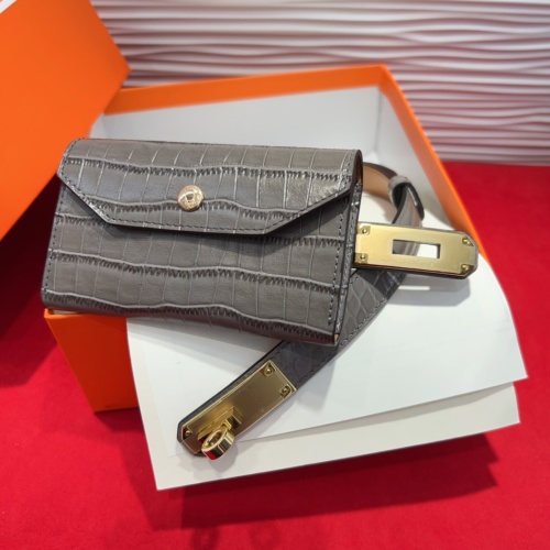 Hermes Kelly Buckle Crocodile Pattern Waist Bag - Adjustable Belt 1 Hermes Kelly Buckle Crocodile Pattern Waist Bag - Adjustable Belt