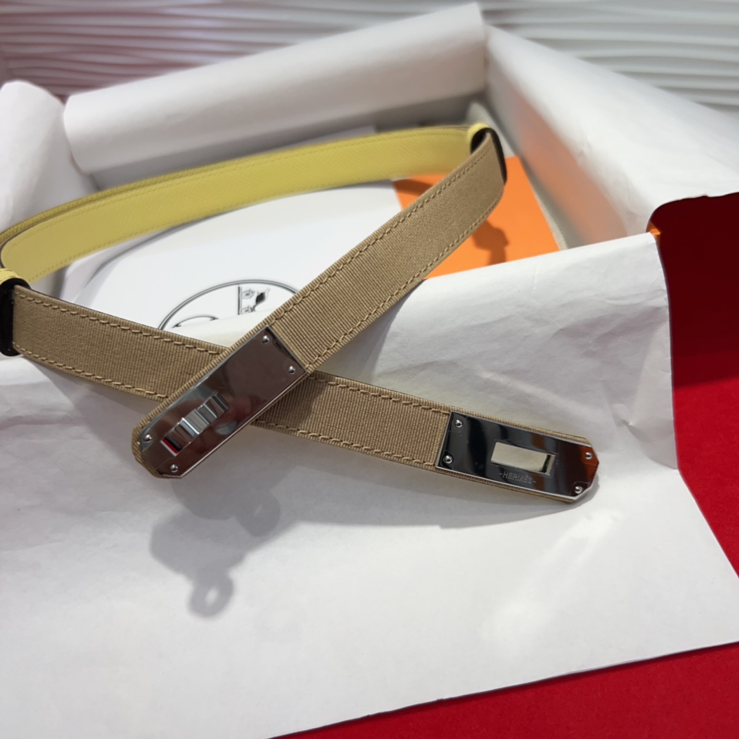 Kelly 1.8腰带Epsom小牛皮配进口布腰带 搭配金Kelly皮带扣