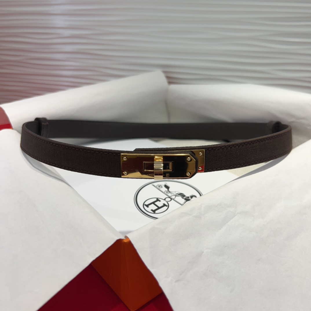 Kelly 1.8腰带Epsom小牛皮配进口布腰带 搭配金Kelly皮带扣