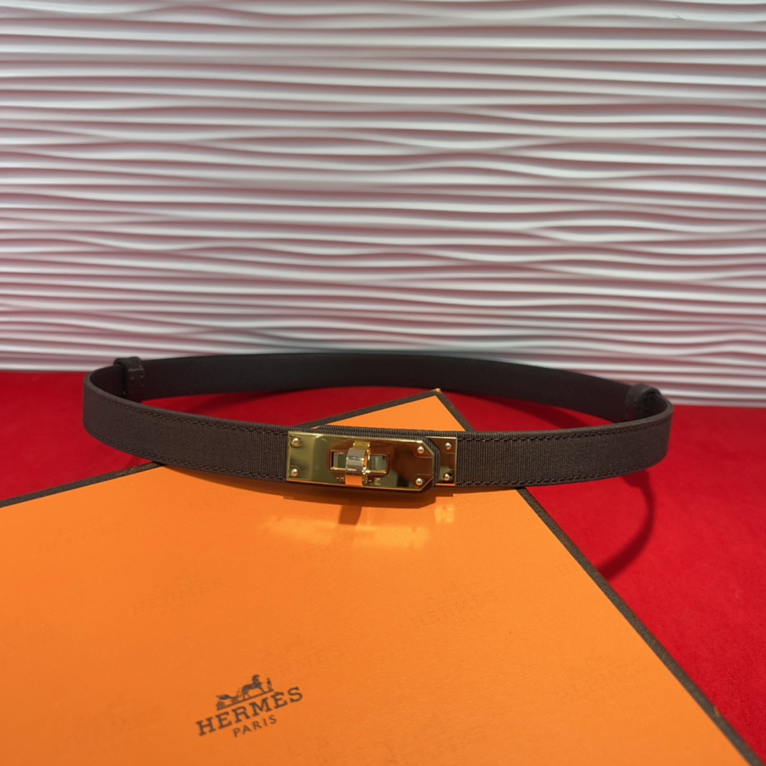 Kelly 1.8腰带Epsom小牛皮配进口布腰带 搭配金Kelly皮带扣