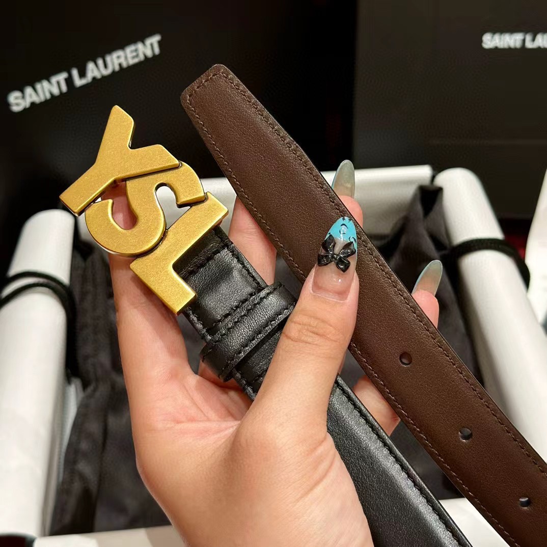 新款女士腰带 宽度2.5cm时尚高端腰带 双面头层小牛皮软腰带