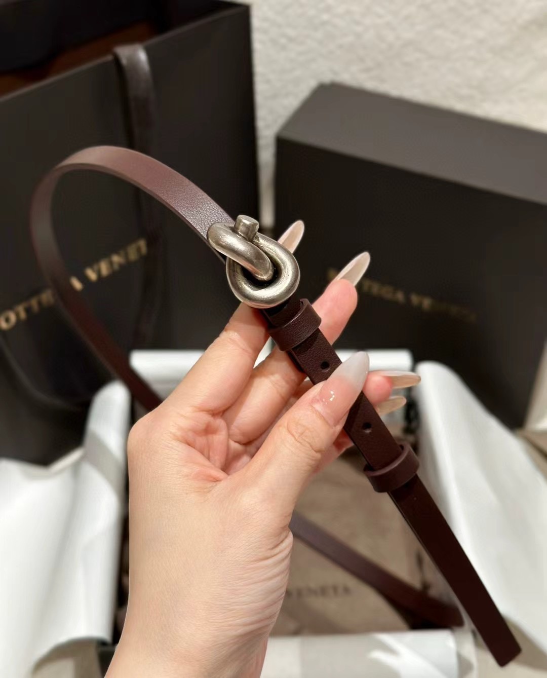Bottega Veneta Knot Leather Belt, Stylish Women's Belt with Unique Knot Buckle