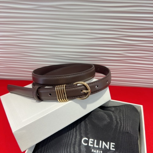 Celine Triomphe Medium Belt in Signature Print Leather with Gold Buckle 1 Celine Triomphe Medium Belt in Signature Print Leather with Gold Buckle