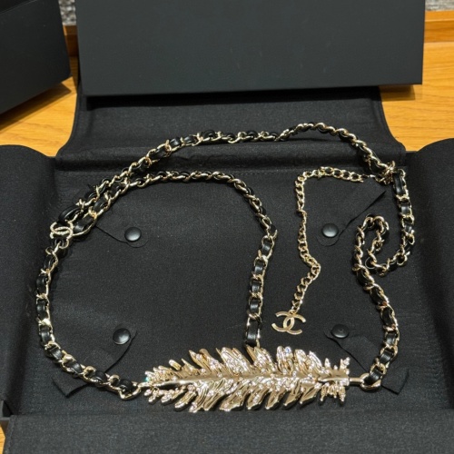 Chanel Chain Belt with Feather Charm, Gold Hardware, Leather, and Rhinestones 1 Chanel Chain Belt with Feather Charm, Gold Hardware, Leather, and Rhinestones