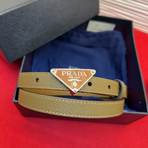 Prada Saffiano Leather Belt with Iconic Triangle Logo Buckle, 1.5cm Width