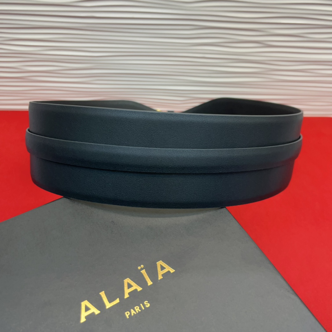 Alaia 阿来莱 腰封、品牌标志性的双层工艺，Alaia是一个以高级时装为魂的巴黎时装品牌。码数70欧
