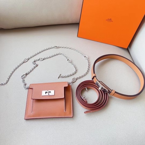 Hermes Mini Kelly Belt with Chain and Card Holder Set - Stylish Waist Accent