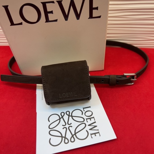 Loewe Anagram Buckle Suede Leather Belt with Pouch - Narrow Width 1 Loewe Anagram Buckle Suede Leather Belt with Pouch - Narrow Width