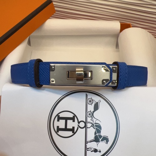 Hermès Kelly Belt Hunter Calfskin with Palladium Plated Buckle, Blue 1 Hermès Kelly Belt Hunter Calfskin with Palladium Plated Buckle, Blue