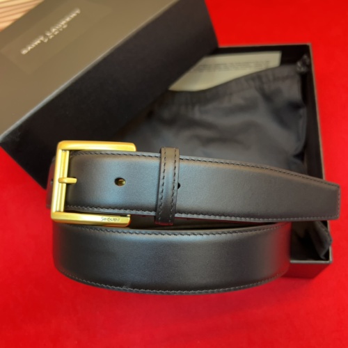 Yves Saint Laurent Women's Leather Belt | Gold-Plated Buckle | 3.0cm Width 1 Yves Saint Laurent Women's Leather Belt | Gold-Plated Buckle | 3.0cm Width