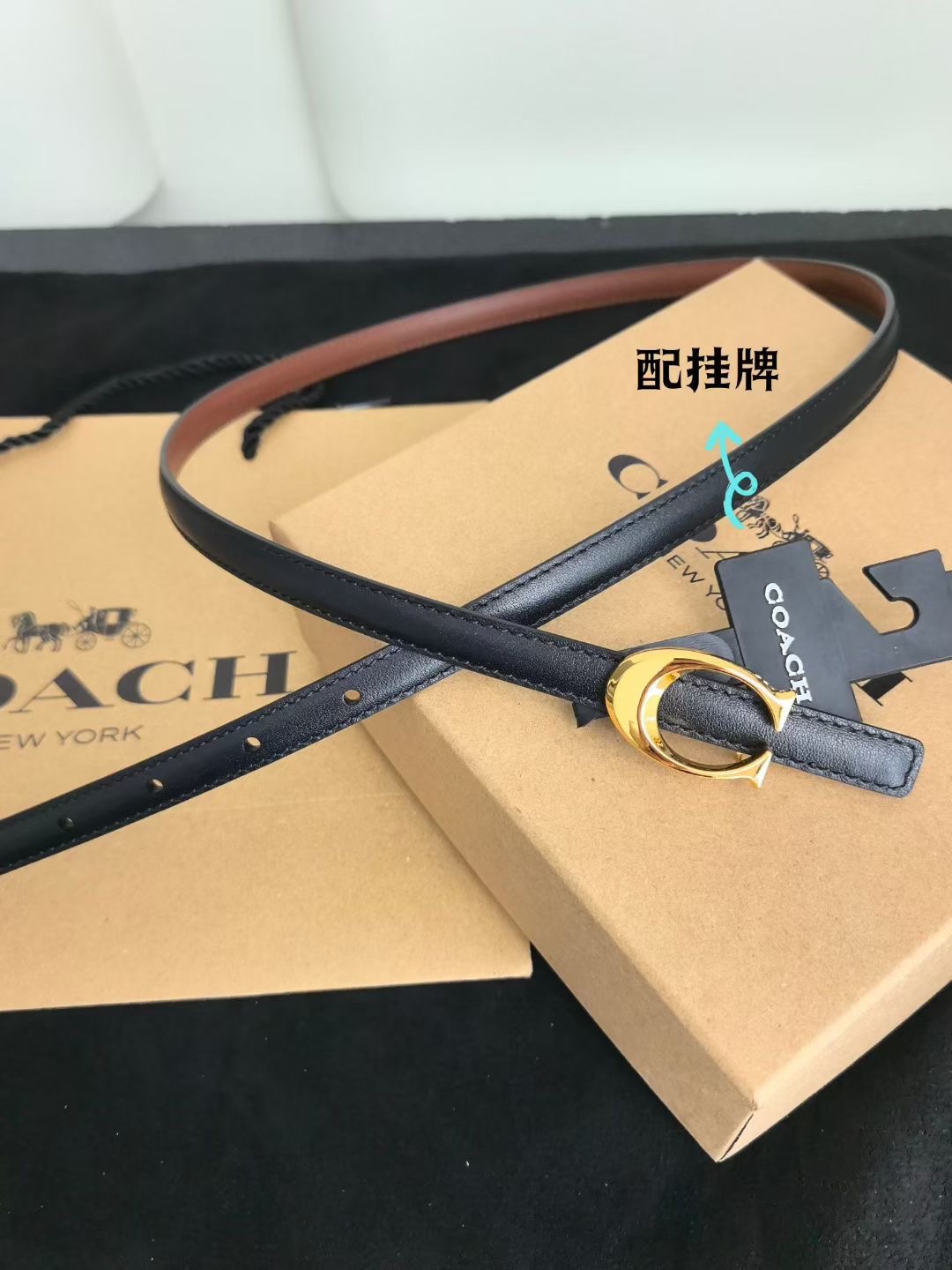 coach蔻驰 高品质 1.3cm 高真空电镀五金 ， 女士腰带 细款 百搭 配专柜挂牌及包装礼盒🏷️