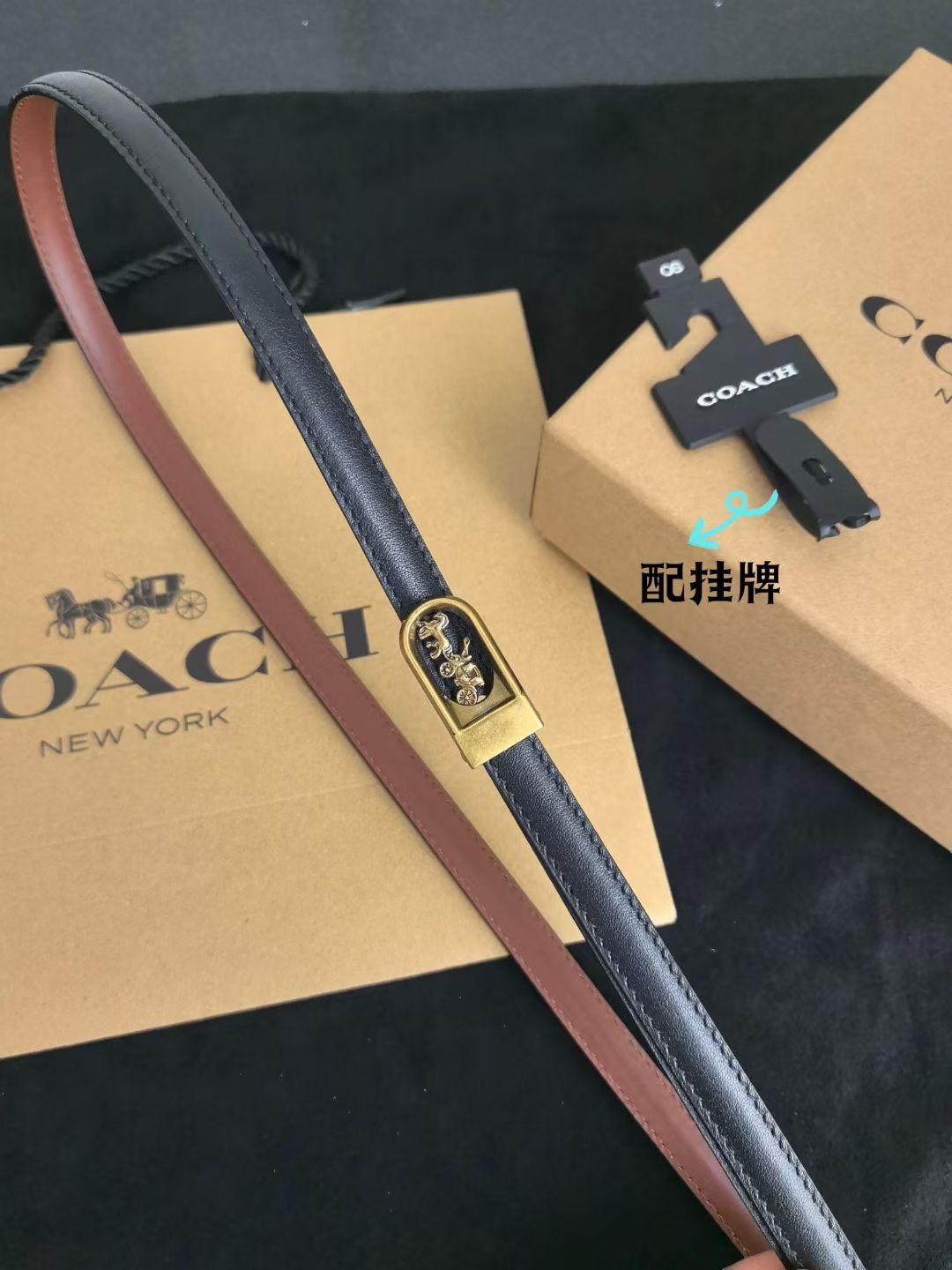 coach蔻驰 高品质 1.3cm 高真空电镀五金 ， 女士腰带 细款 百搭 配专柜挂牌及包装礼盒🏷️