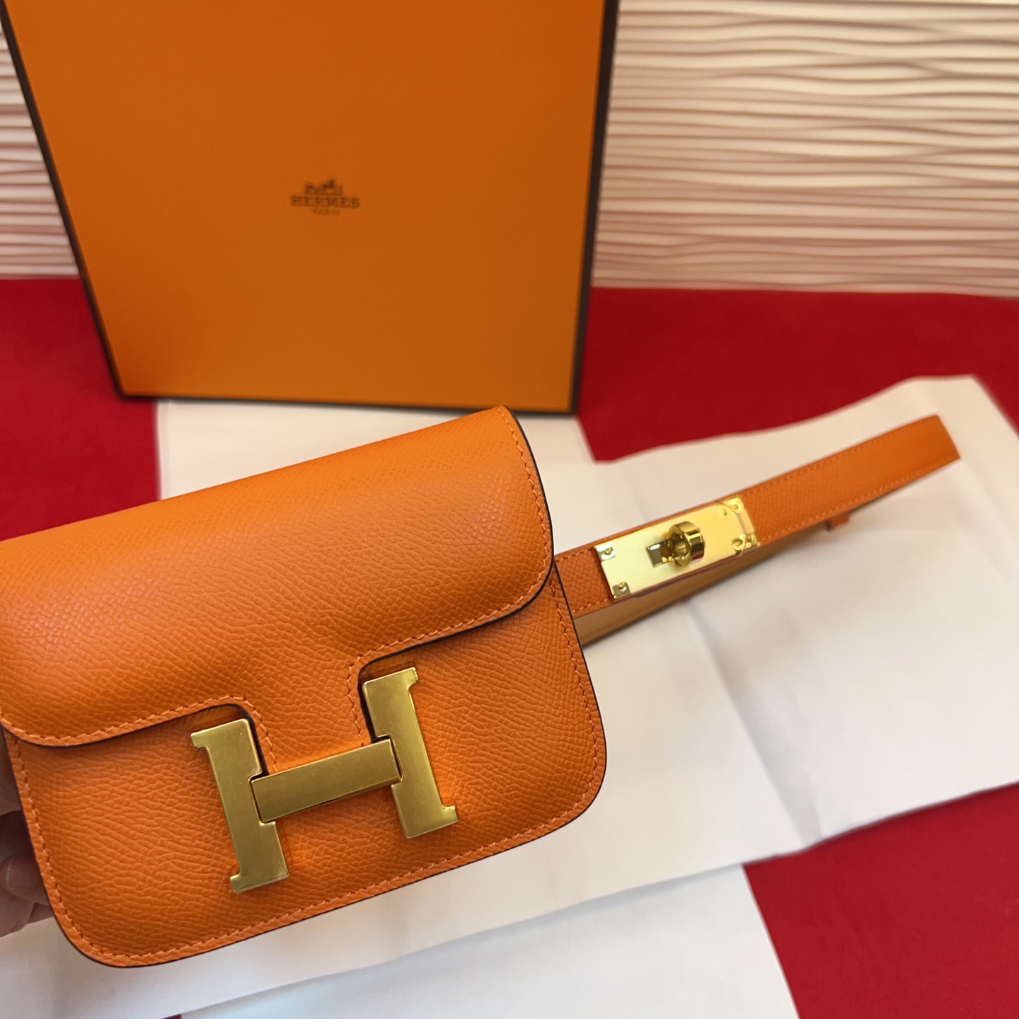 P 底面进口牛皮Kelly扣女士腰带 爱马仕专用纯手缝蜡线 ，法国（FilAuChinois）原厂蜡线 