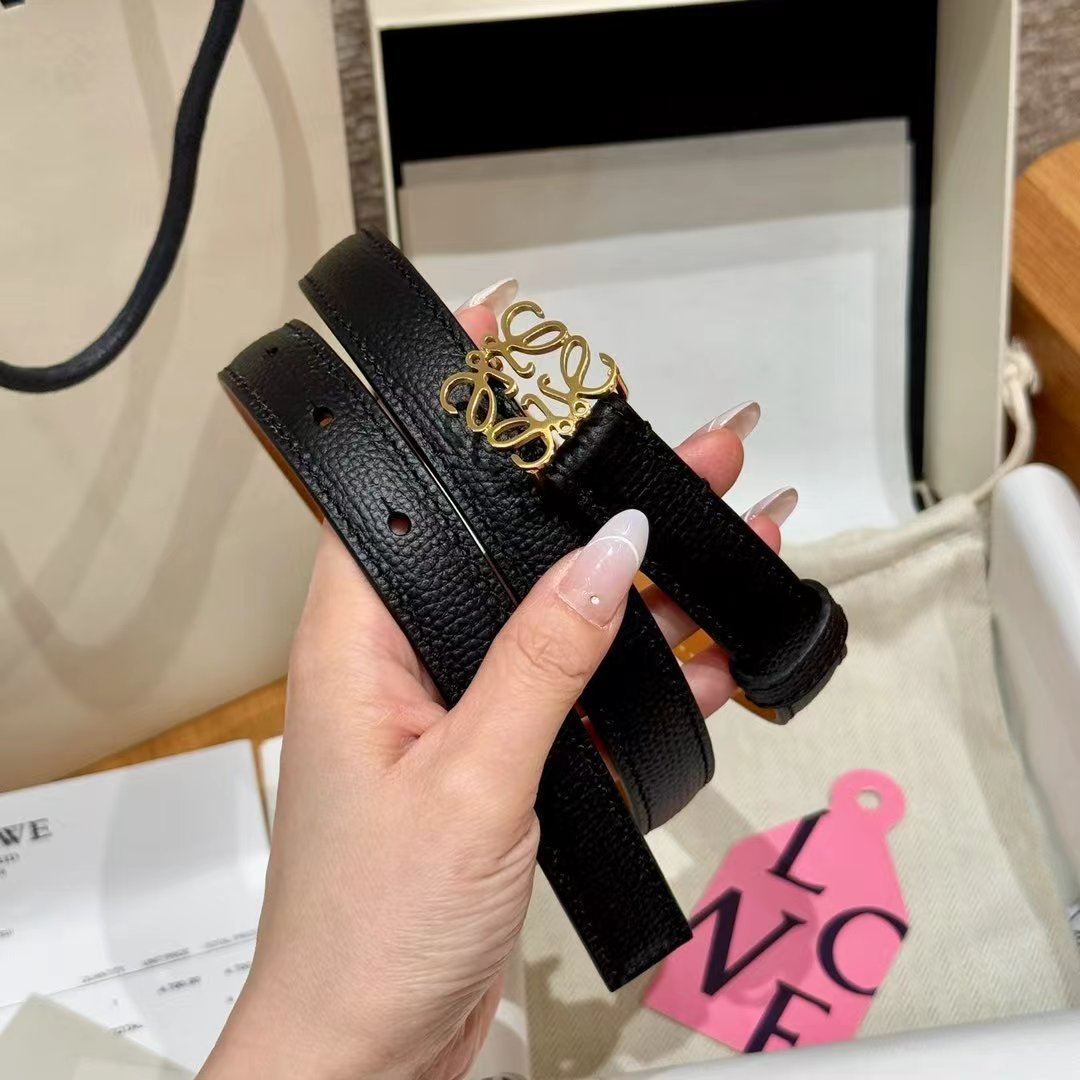 EWE女士腰带鹅卵石纹皮革腰带，Anagram搭扣*Anchor腰带 2.0cm宽度 五孔调节.宽度2.