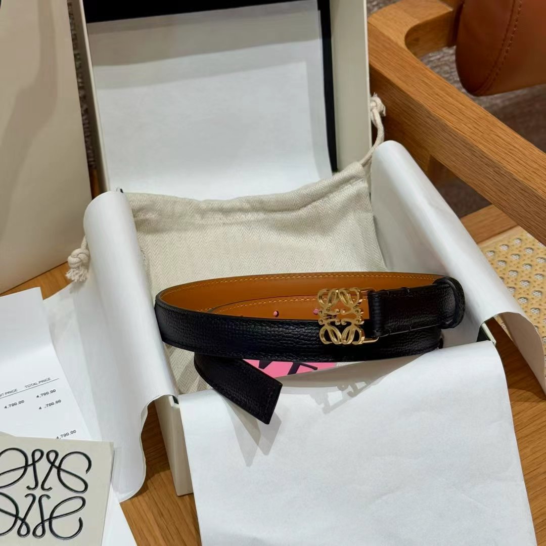 EWE女士腰带鹅卵石纹皮革腰带，Anagram搭扣*Anchor腰带 2.0cm宽度 五孔调节.宽度2.