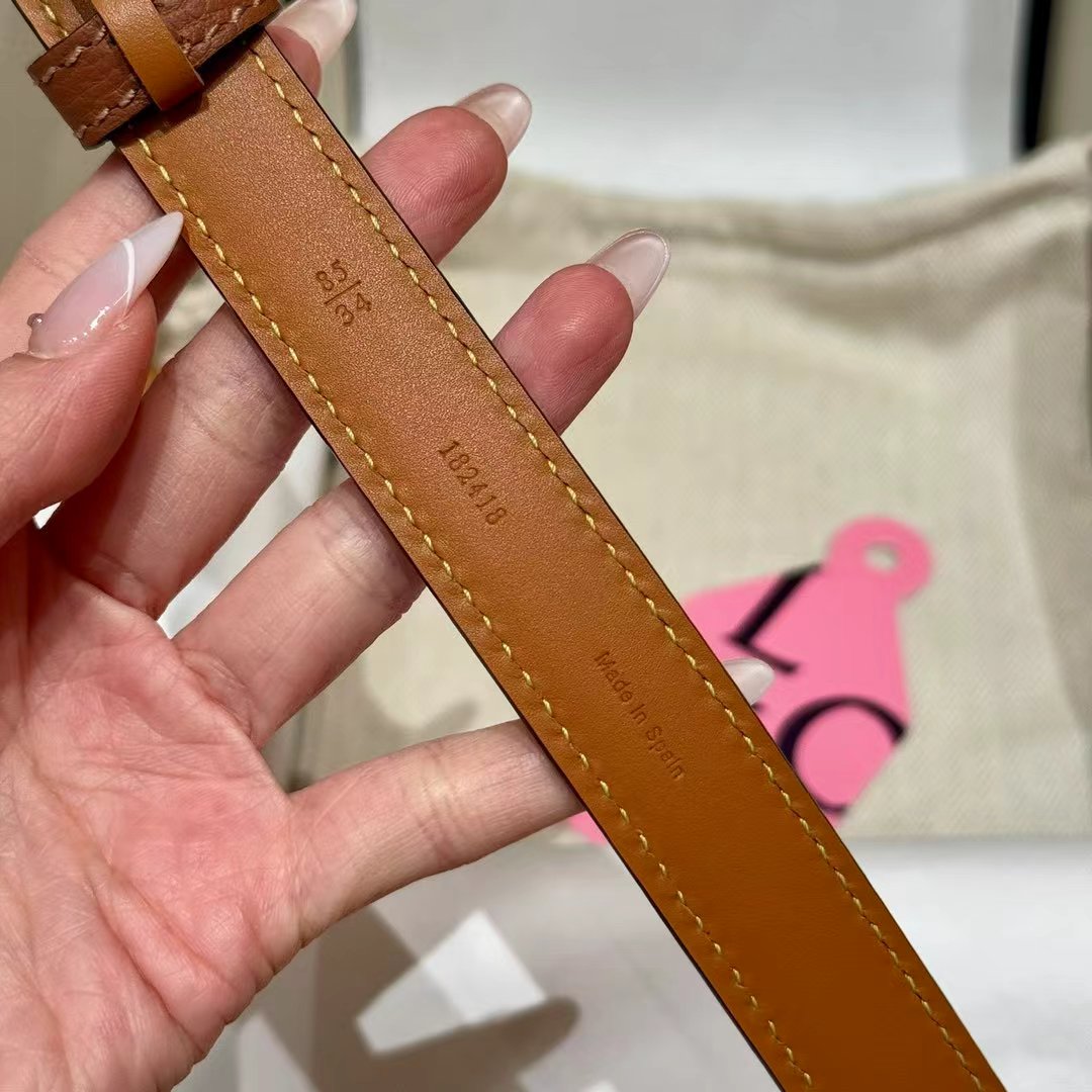 EWE女士腰带鹅卵石纹皮革腰带，Anagram搭扣*Anchor腰带 2.0cm宽度 五孔调节.宽度2.