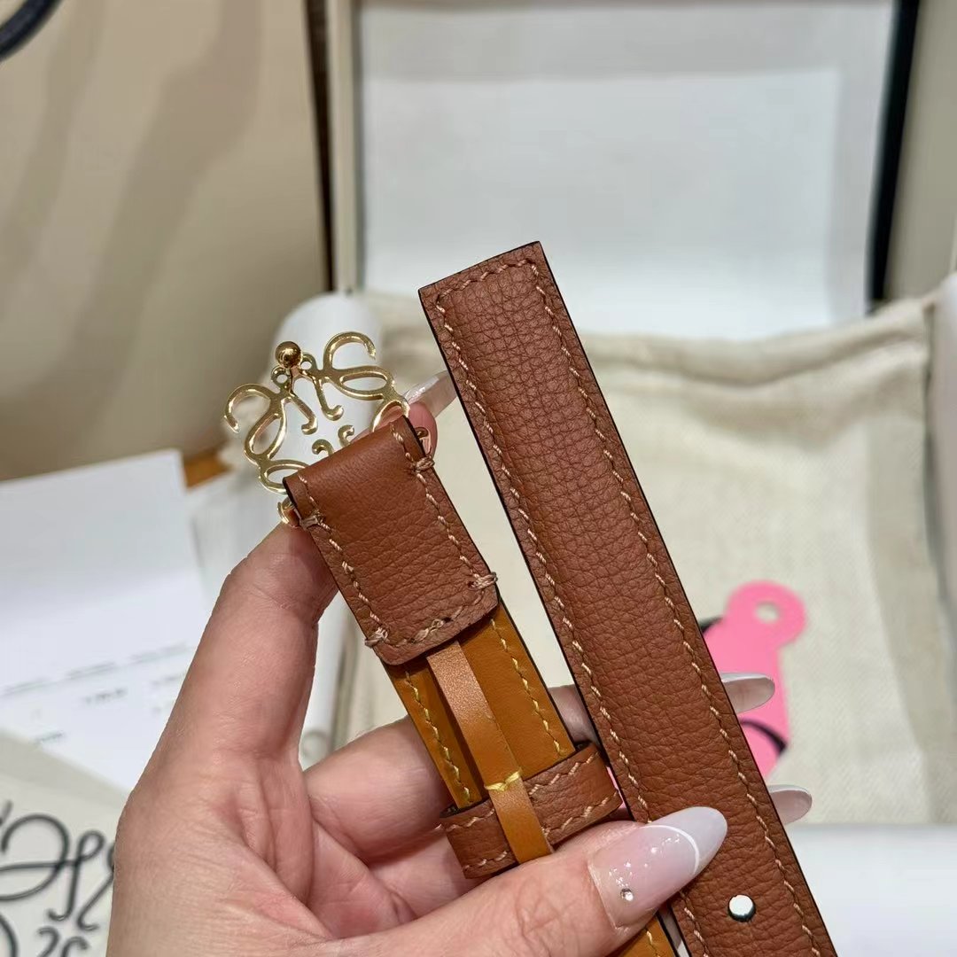 EWE女士腰带鹅卵石纹皮革腰带，Anagram搭扣*Anchor腰带 2.0cm宽度 五孔调节.宽度2.